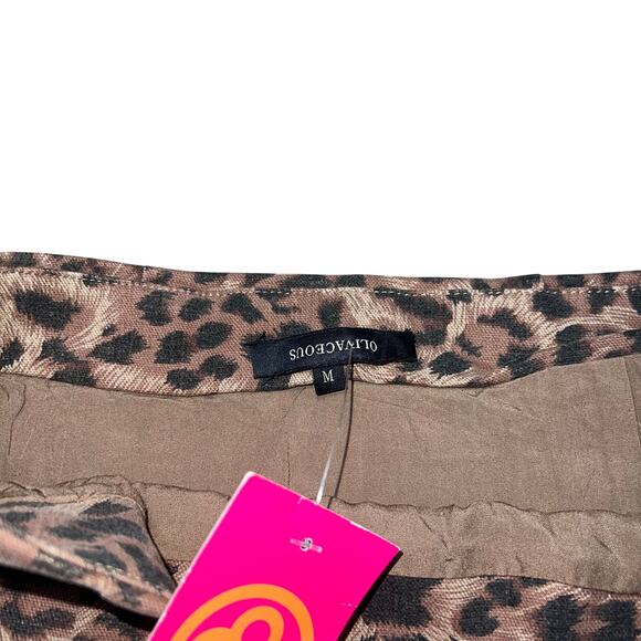 NWT MADISON OLIVACEOUS Leopard Print Slit Mini Skirt Size M - Picture 5 of 10